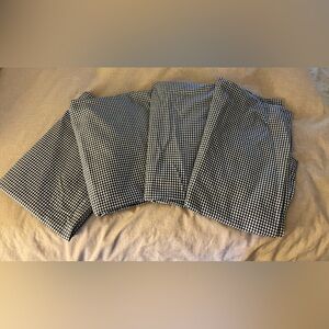 Pottery Barn Kids Set Of 4 Curtains Panels Blue/White Check 44”x63”